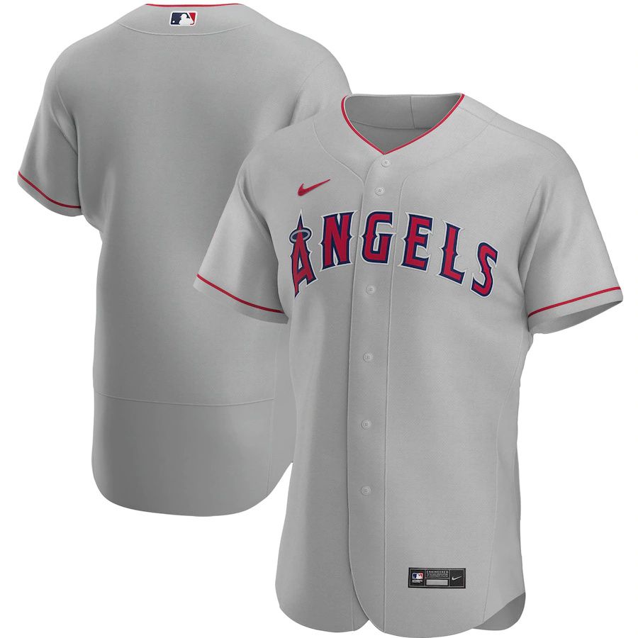 Mens Los Angeles Angels Nike Gray Road Authentic Team MLB Jerseys->los angeles angels->MLB Jersey